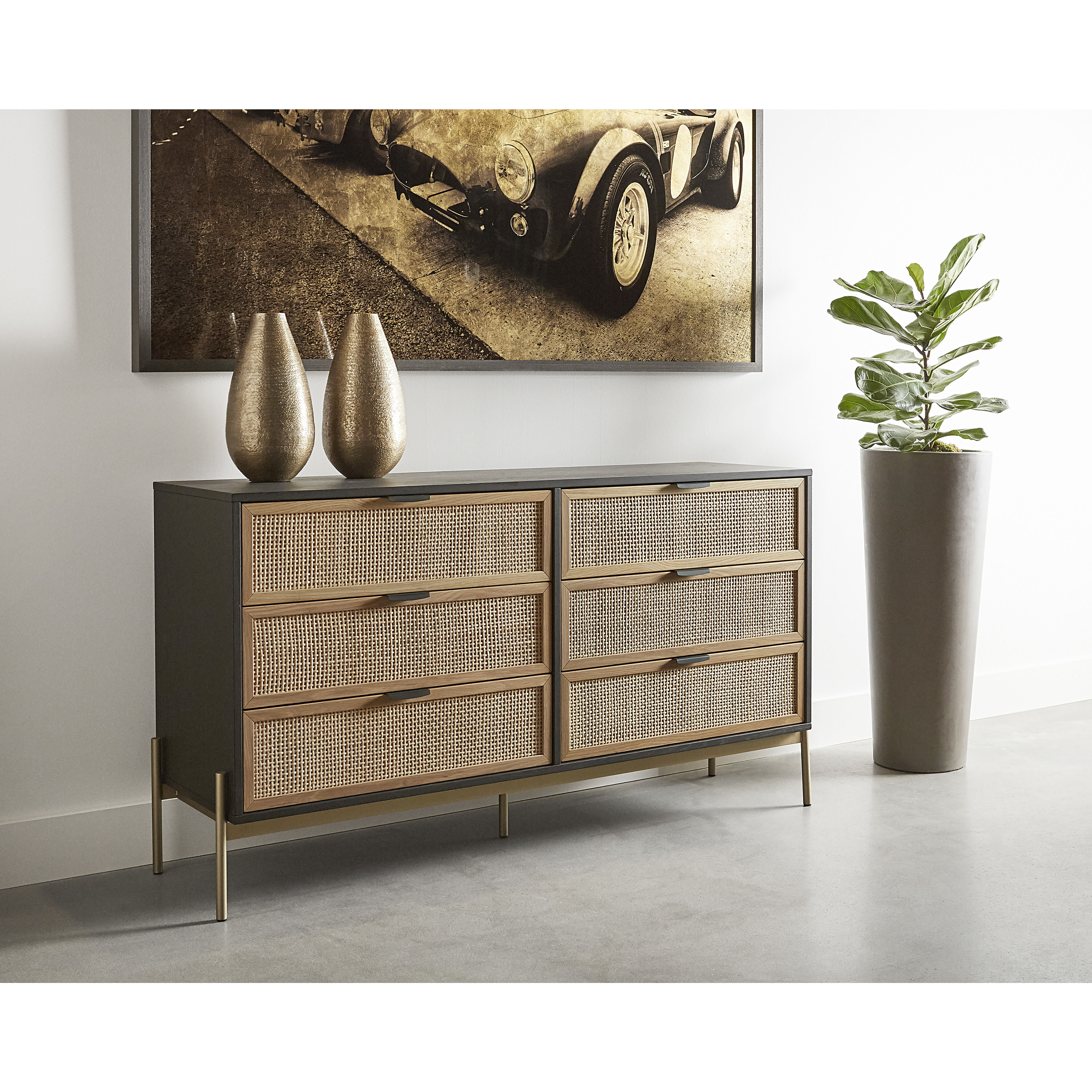 Avida Gold / Black/Natural Dresser